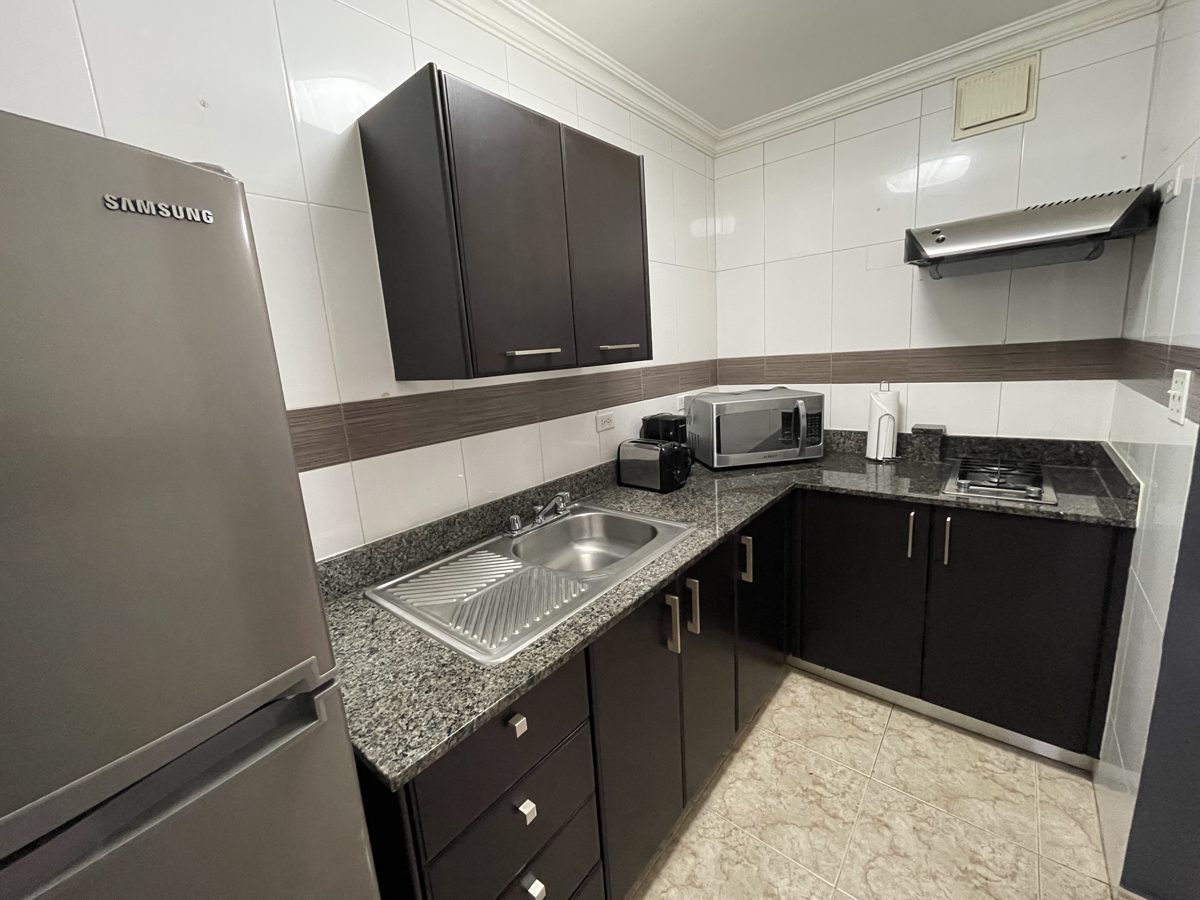 Gran Sevilla — cocina privada equipada con refrigerador Samsung, microondas y estufa